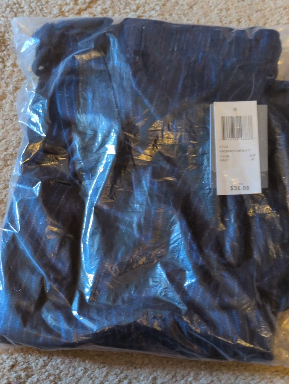 New - Sealed In Bag -Men's Navy Sleep Pants - VanHeusen Medium